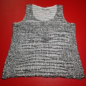 Chico's sz 2 spotted ruffle tank top